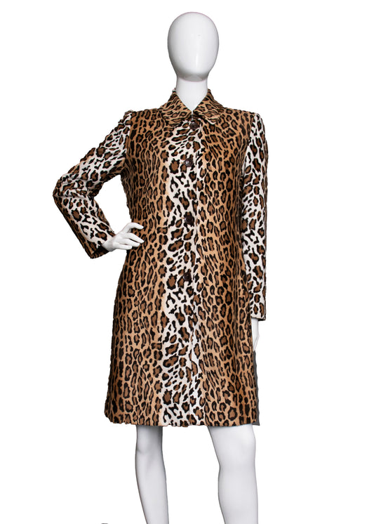 00s Moschino Leopard Print Coat M