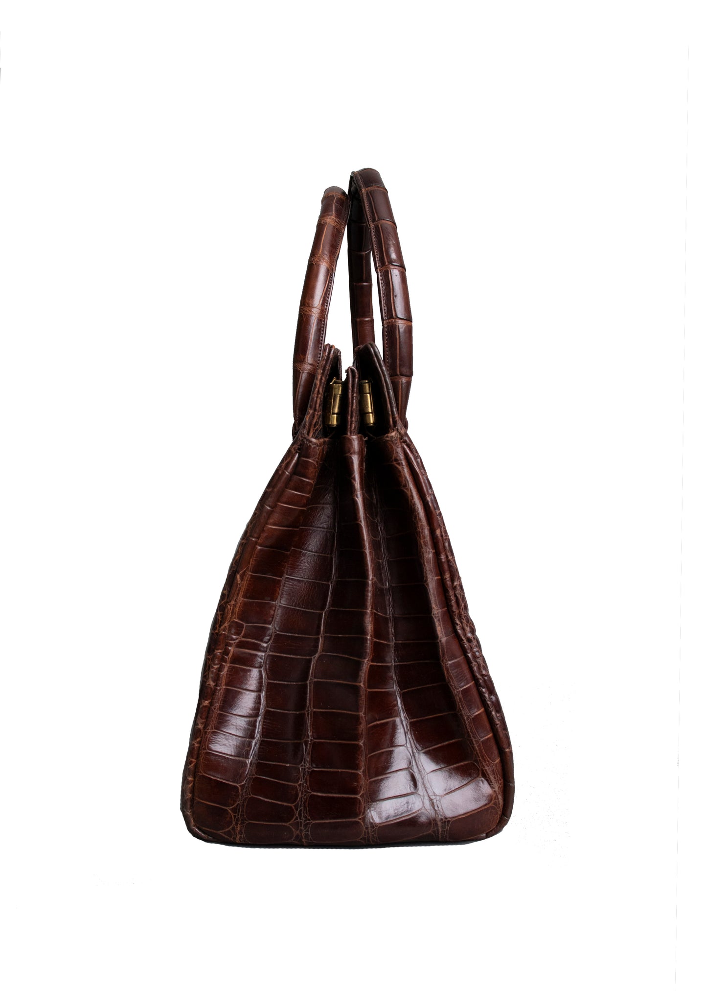 60s Brown Crocodile Handbag