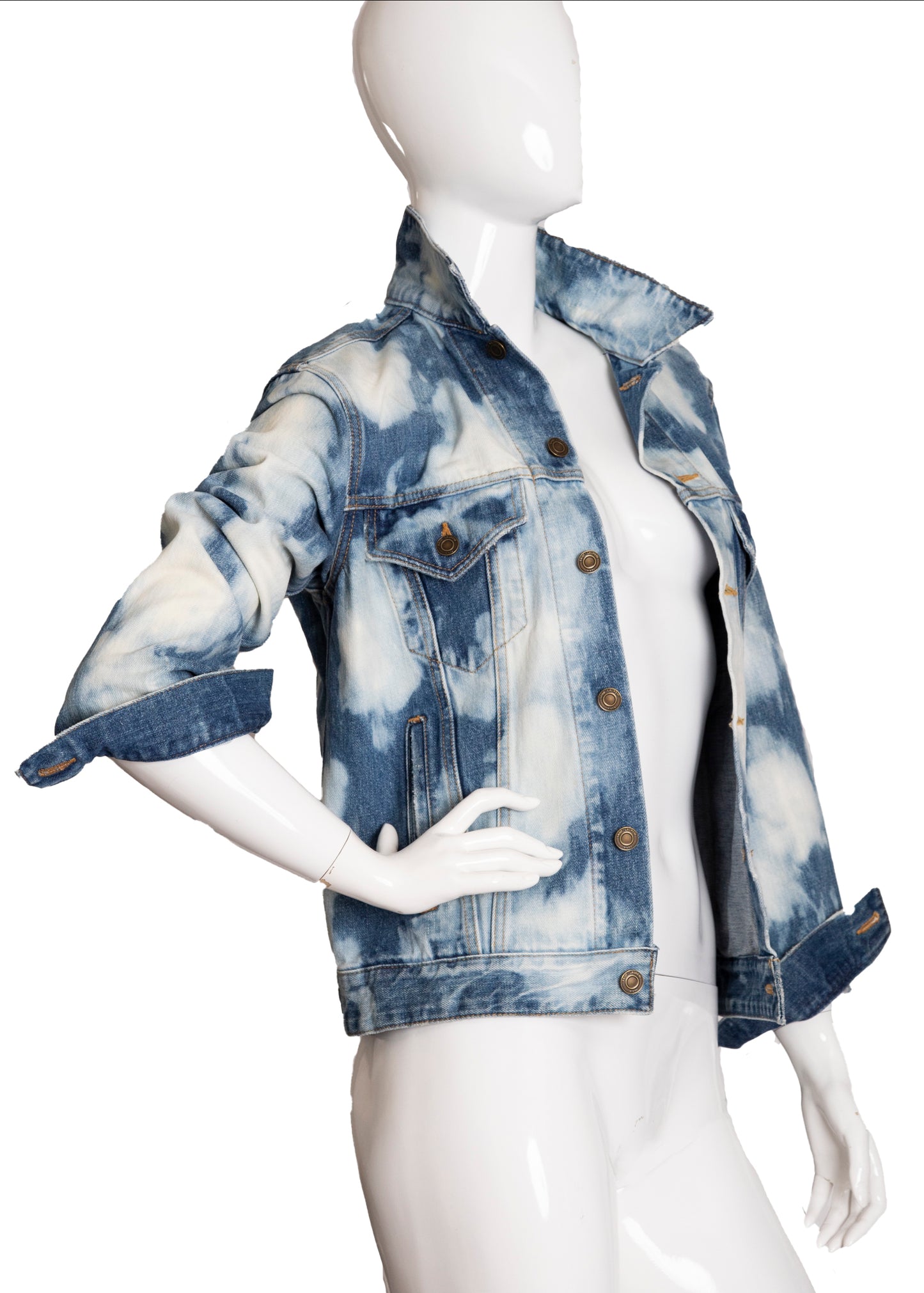 00s Saint Laurent Acid Wash Denim Jacket XS