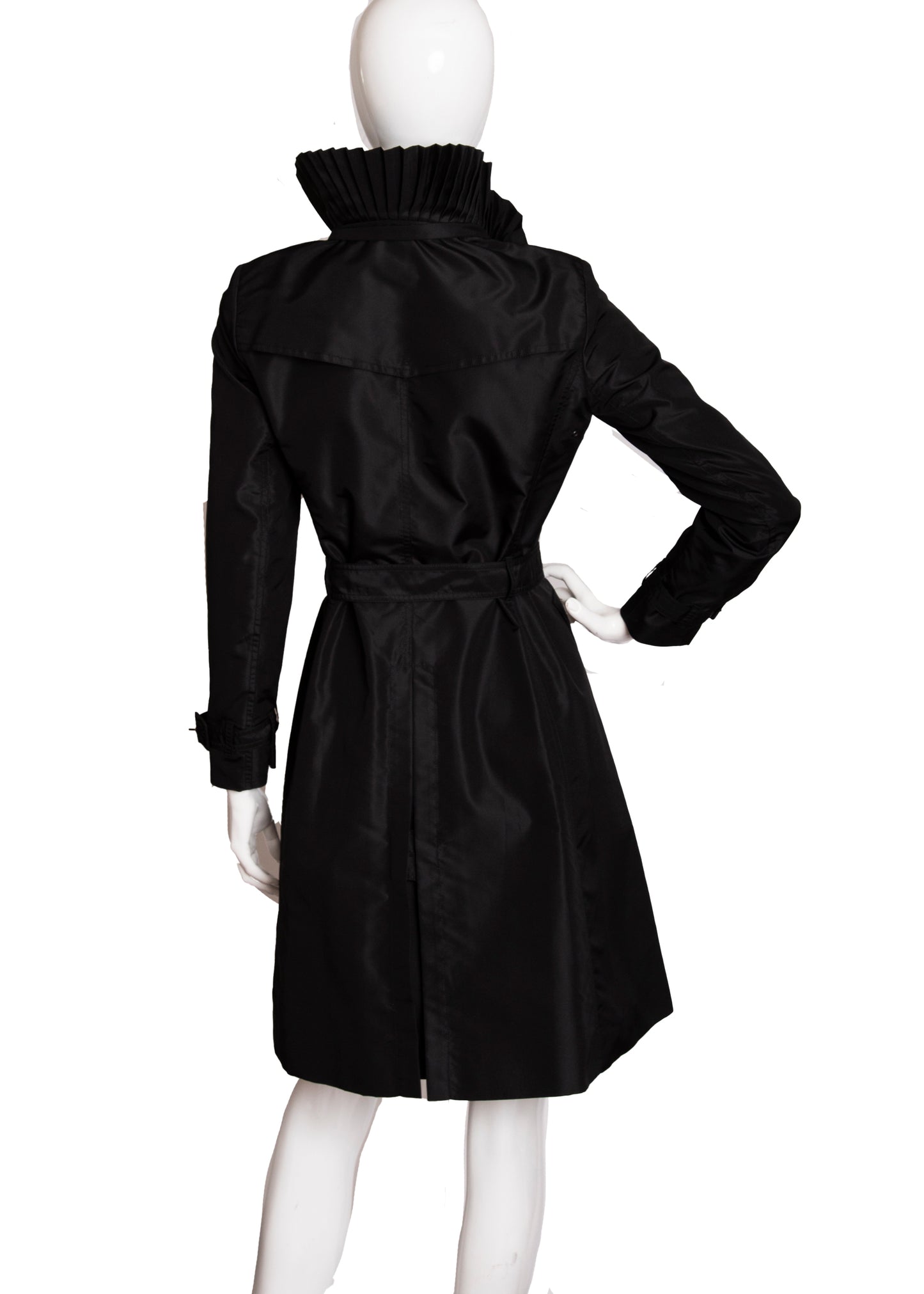 00s Valentino Black Trench Coat S