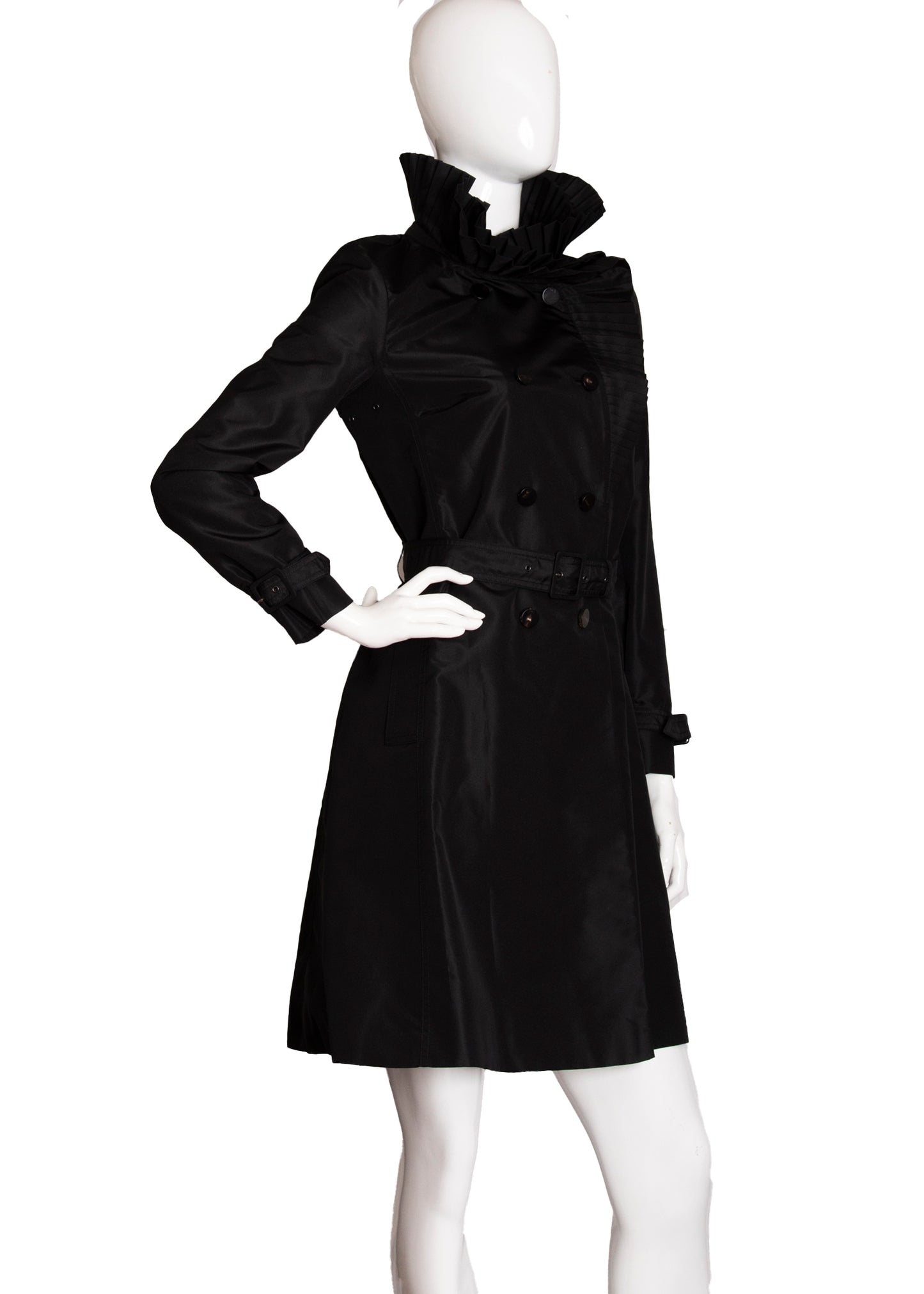 00s Valentino Black Trench Coat S