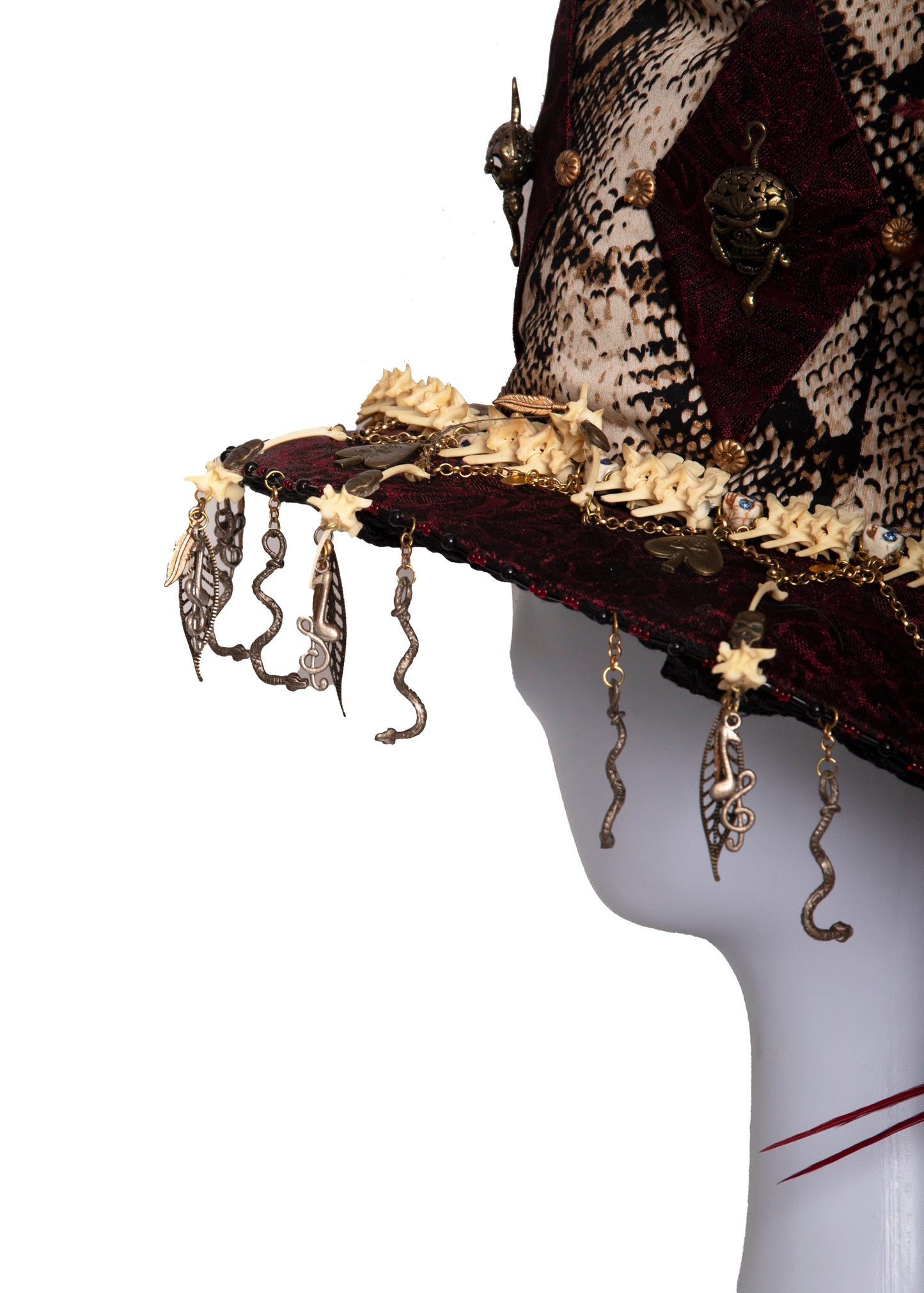 Steven Tyler Snake Feathered Top Hat