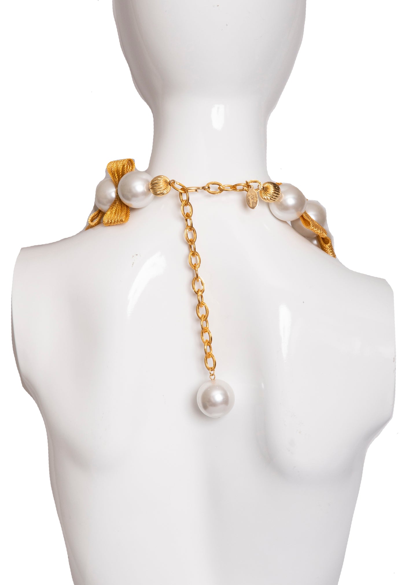 Pearl & Gold Bow Choker