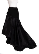 Loris Azzaro Black Taffeta Maxi Skirt