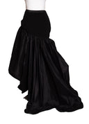Loris Azzaro Black Taffeta Maxi Skirt