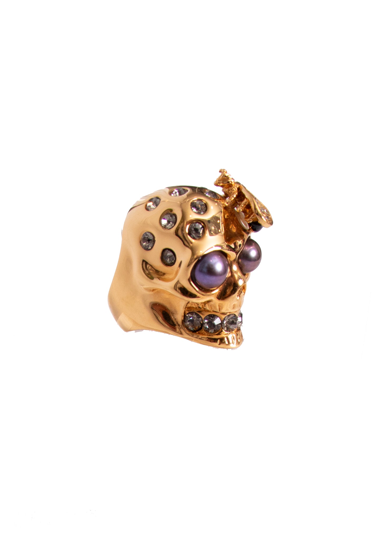 Alexander McQueen Gold Skull Bee Ring