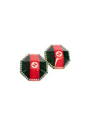 Gucci Resin Red and Green GG Logo Pierced Earrings