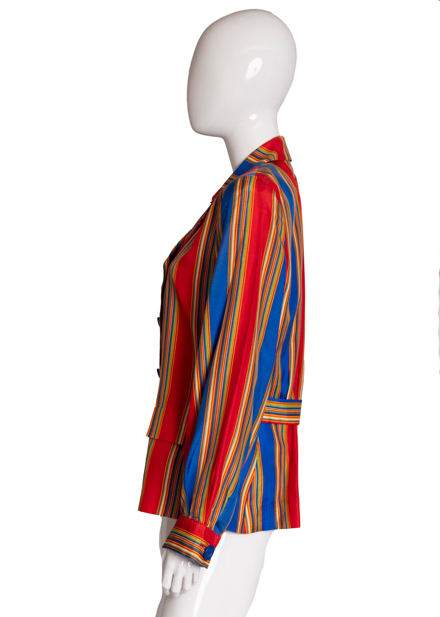 80s YSL Silk Striped Blazer M