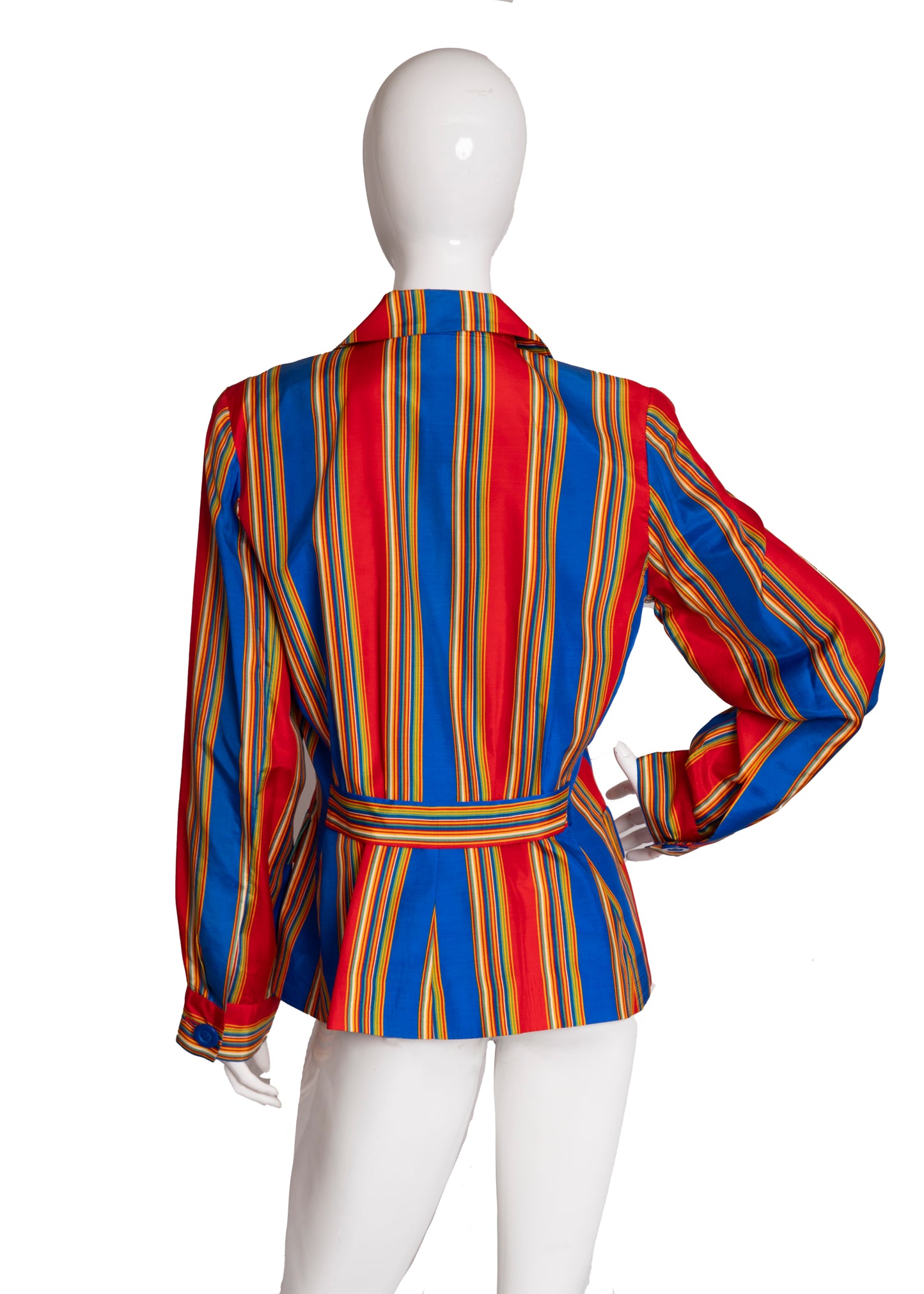 80s YSL Silk Striped Blazer M