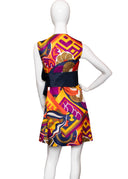 Chester Weinberg  Multi Color Silk Sleeveless Mini Dress