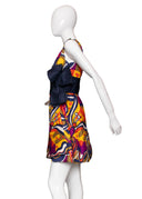 Chester Weinberg  Multi Color Silk Sleeveless Mini Dress
