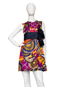Chester Weinberg  Multi Color Silk Sleeveless Mini Dress