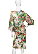 Dolce & Gabbana Slik Floral Top & Knee Length Skirt Set