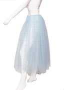Fyodor Golan Blue Tulle Midi Skirt