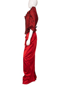 Vivienne Westwood Red Silk 3/4 Sleeve Corset Maxi Skirt Set