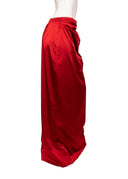 Vivienne Westwood Red Silk 3/4 Sleeve Corset Maxi Skirt Set