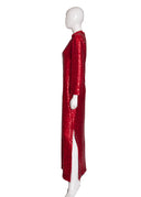 Lillie Rubin Red Sequin Long Sleeve Maxi Dress