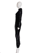 Cathy Hardwick Black Sequin Long Sleeve Maxi Sweater Dress