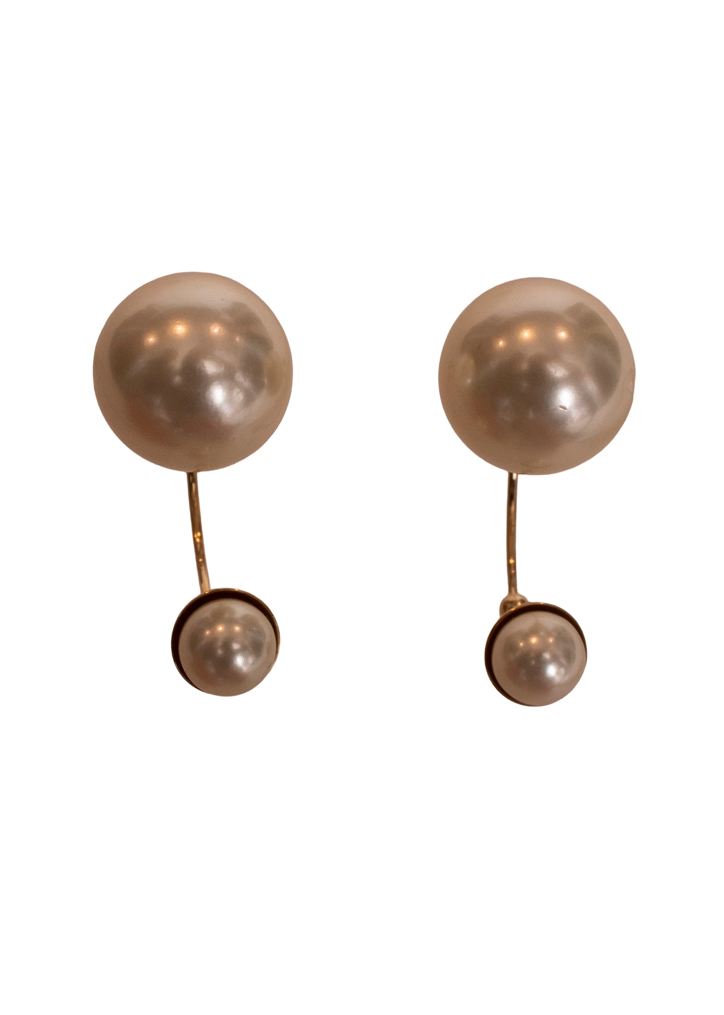 Christian Dior Pearl and Gold Pierced Earrings