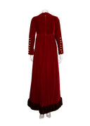 Marsal Red Velvet Mink Long Sleeve Maxi Dress