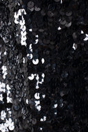 Cathy Hardwick Black Sequin Long Sleeve Maxi Sweater Dress