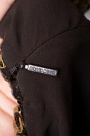 Roberto Cavalli Brown Gold 3/4 Sleeve Sequin Mini Dress