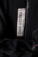 Loris Azzaro Black Silk Lace Strapless Tea Length Dress