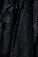 Loris Azzaro Black Silk Lace Strapless Tea Length Dress