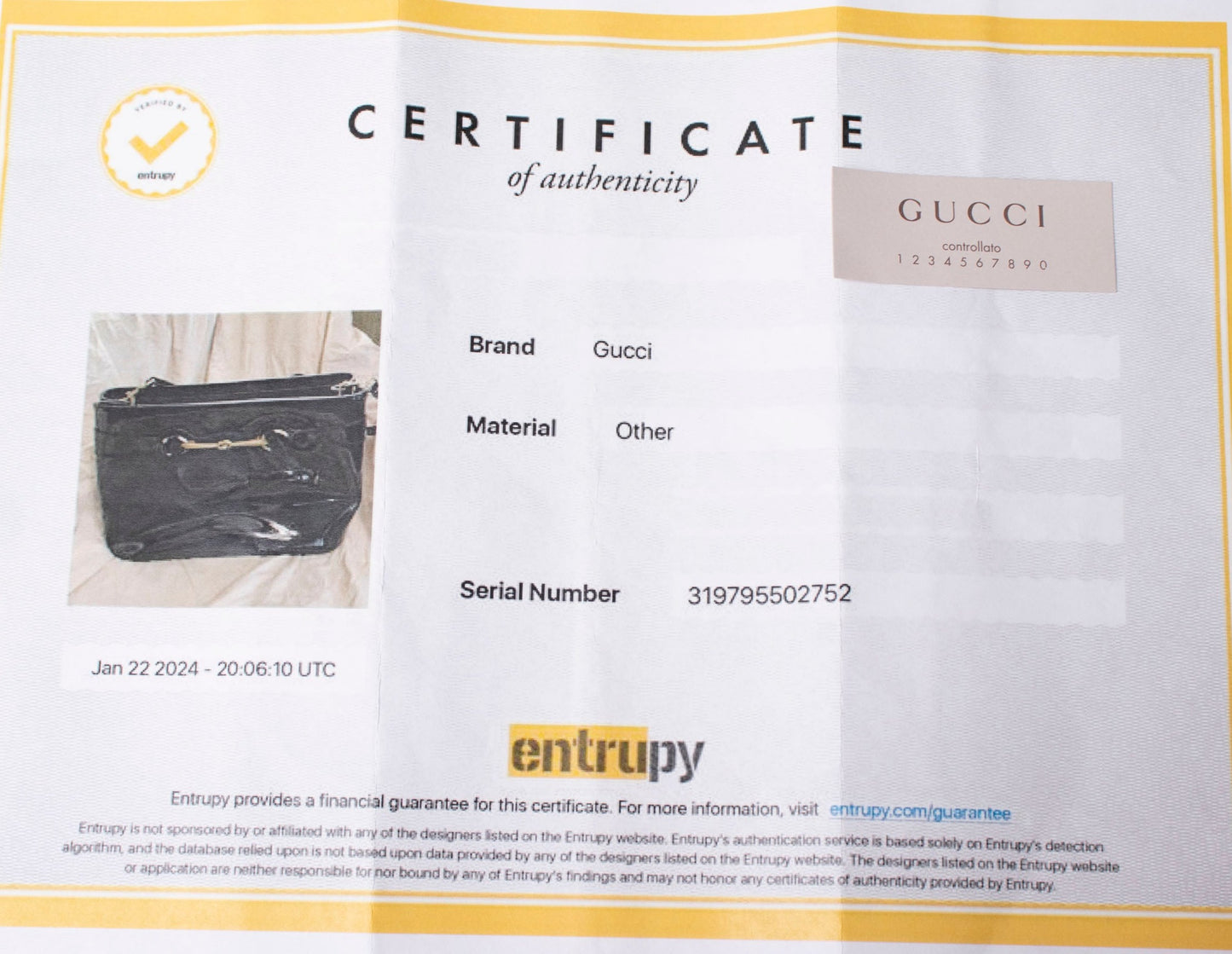 Gucci Black Patent Tote