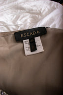 Escada Cream Black Silk Lace Beaded Tank Top & Knee Length Skirt Set
