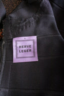 Herve Leger Black Silk Halter Bandage Maxi Dress