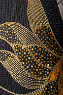 Amen Wardy Black Gold Sequin One Sleeve Maxi Dress