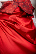 Vivienne Westwood Red Silk 3/4 Sleeve Corset Maxi Skirt Set