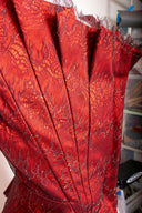 Vivienne Westwood Red Silk 3/4 Sleeve Corset Maxi Skirt Set