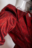 Vivienne Westwood Red Silk 3/4 Sleeve Corset Maxi Skirt Set