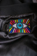 Libertine Black Crepe and Crystal Cat Knee Length Coat