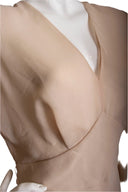 Esteves Beige Chiffon Long Sleeve Knee Length Dress