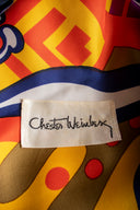 Chester Weinberg  Multi Color Silk Sleeveless Mini Dress