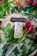 Dolce & Gabbana Silk Floral Top & Knee Length Skirt Set