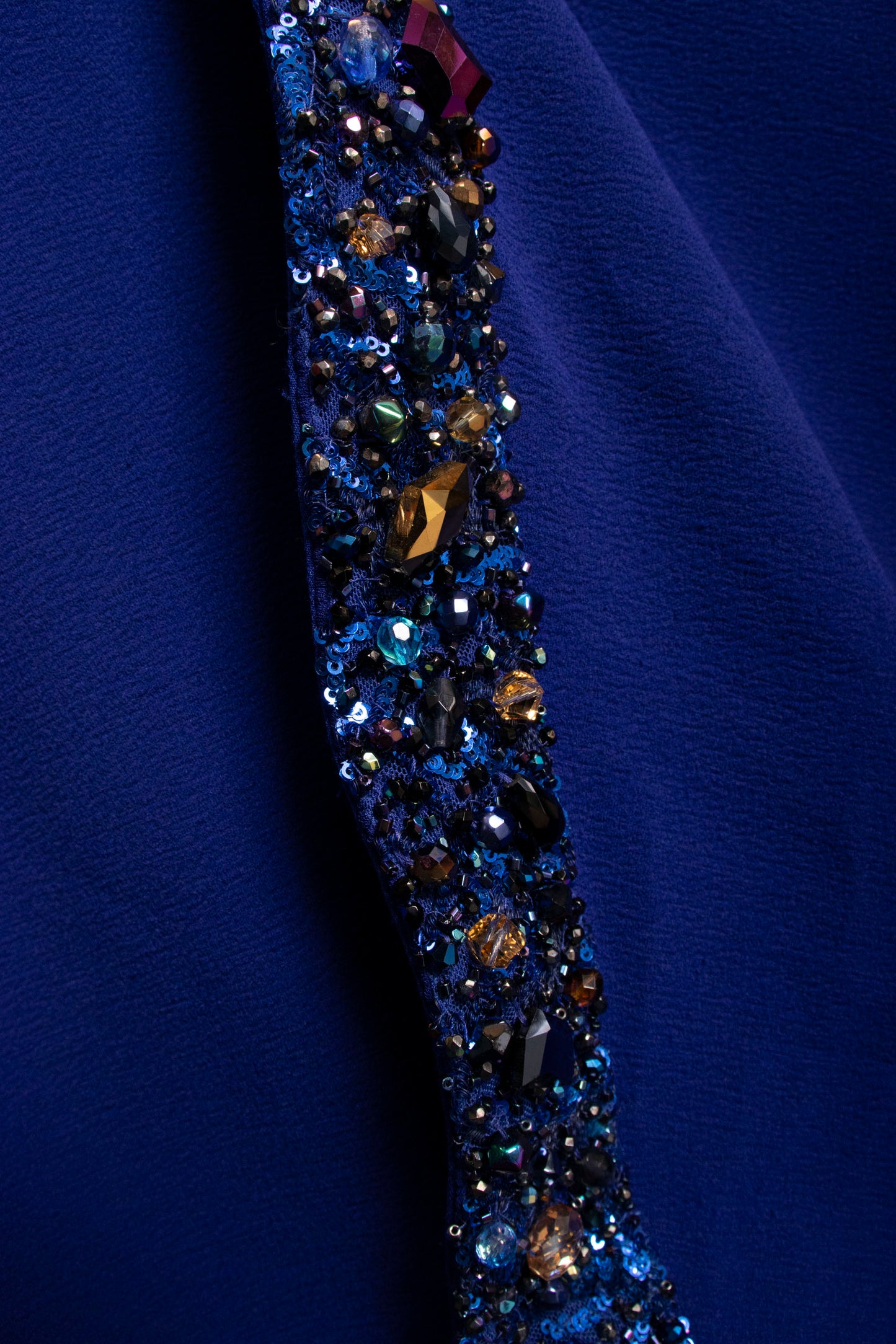 Mark Zunino Blue Beaded Gown