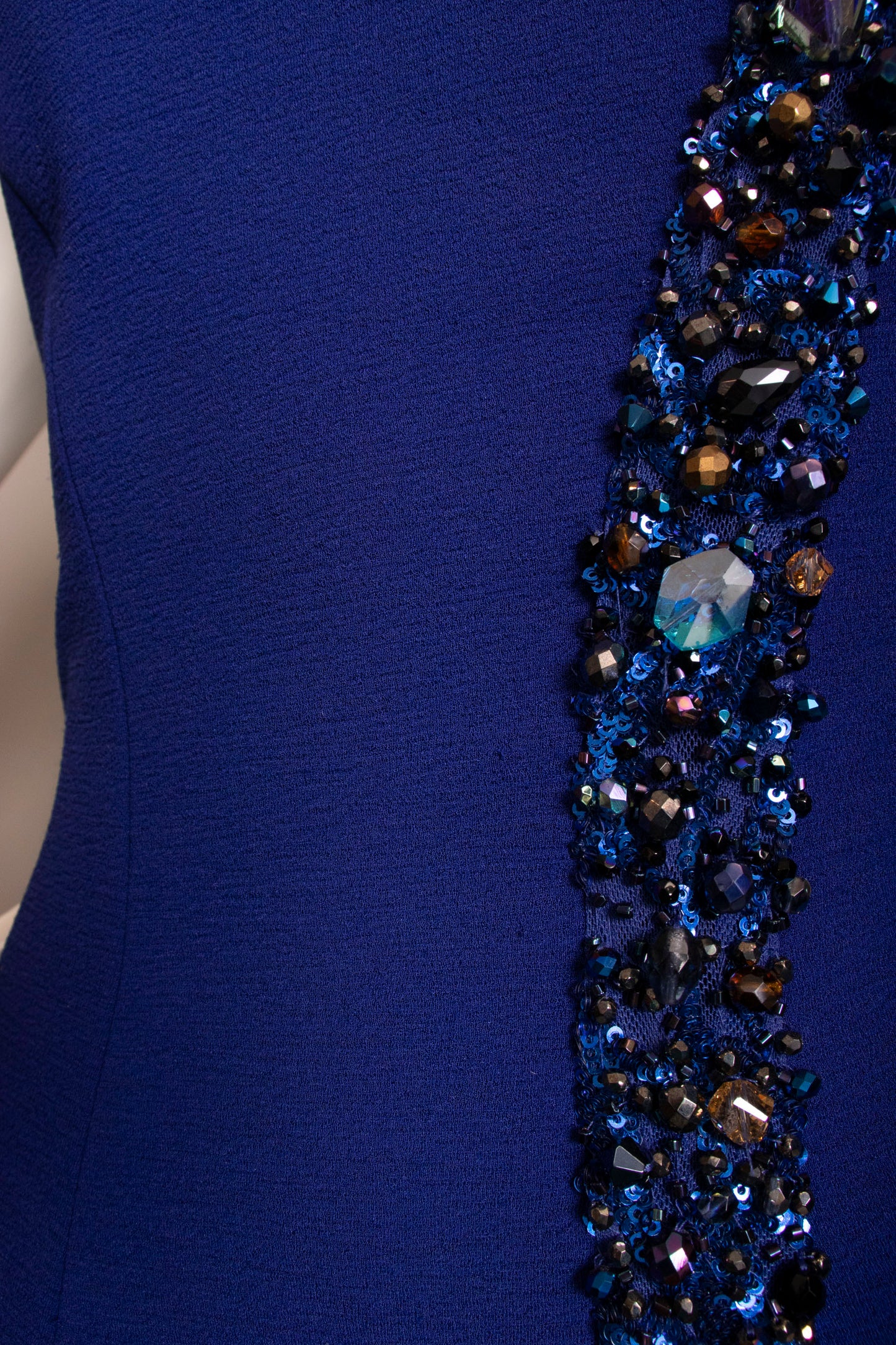 Mark Zunino Blue Beaded Gown