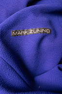 Mark Zunino Blue Wool Knit One Sleeve Beaded Gown