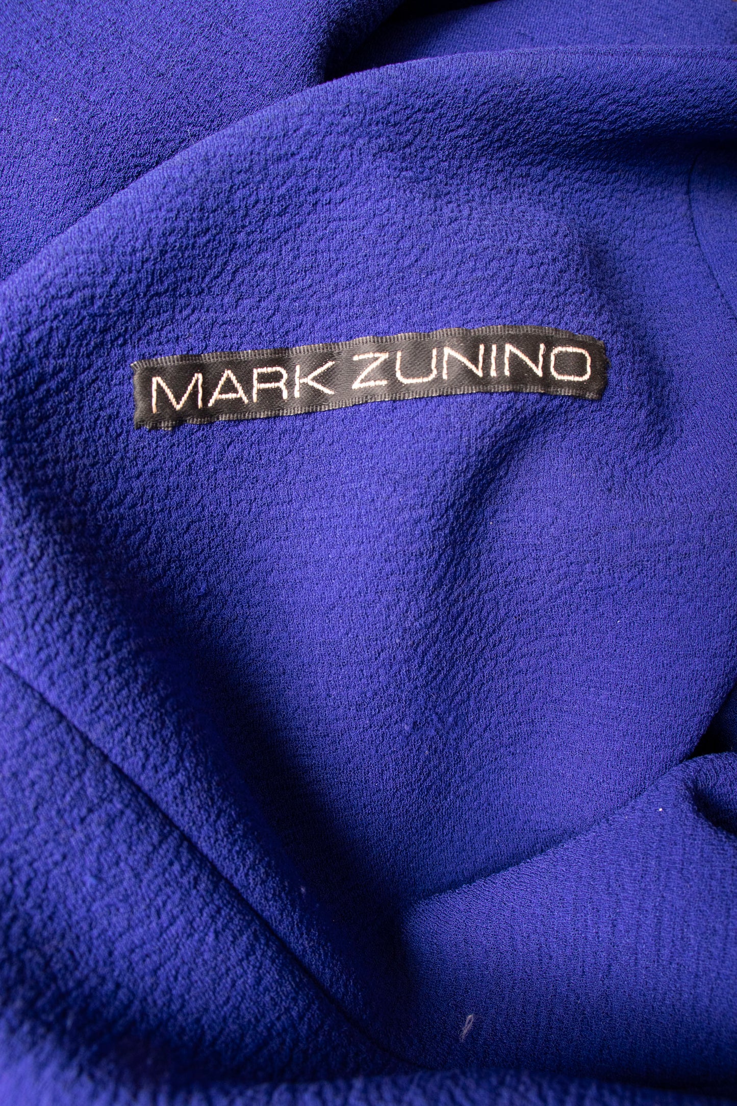 Mark Zunino Blue Beaded Gown