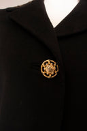 Versace Couture Black Cashmere Fur Long Sleeve Jacket