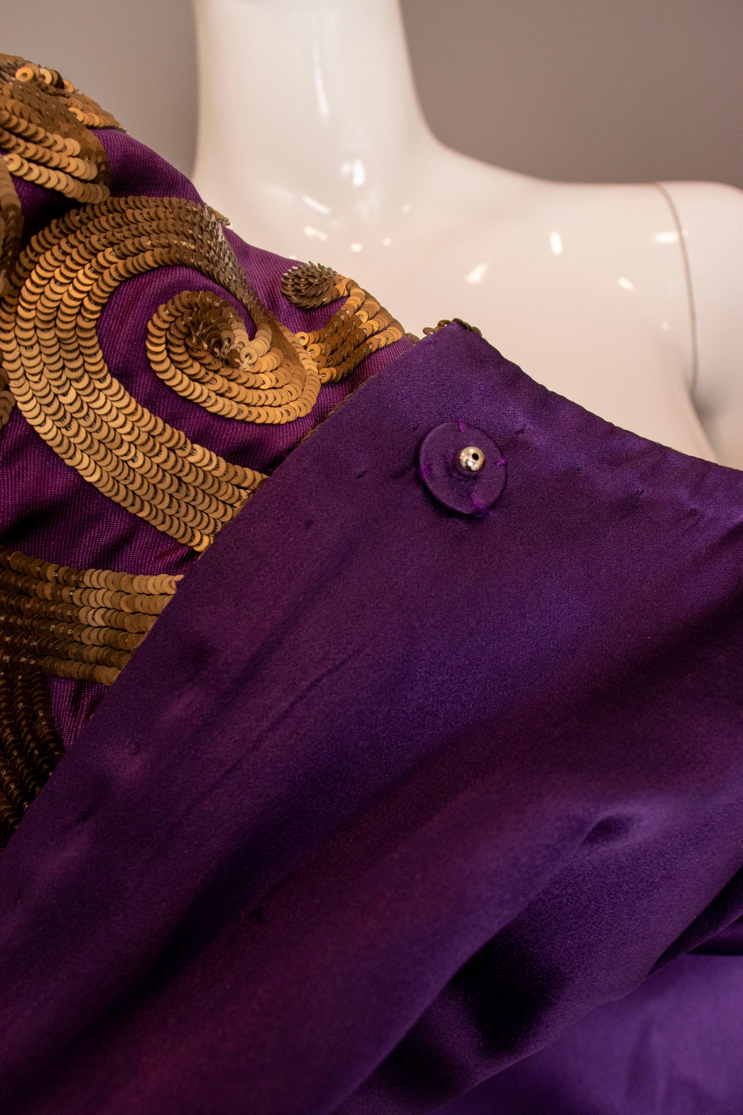 Naeem Khan Purple & Gold Sequin Evening Coat