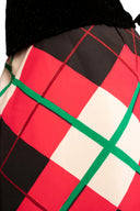 Givenchy Couture Plaid Silk Maxi Skirt and Long Sleeve Sweater Set