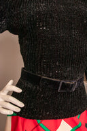 Givenchy Couture Plaid Silk Maxi Skirt and Long Sleeve Sweater Set