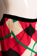 Givenchy Couture Plaid Silk Maxi Skirt and Long Sleeve Sweater Set