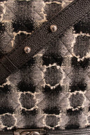 Chanel Black Gray Caviar Leather Wool Check Boy 25 Coco Mark Chain Handbag