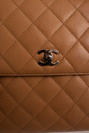 Chanel Beige Caviar Leather Top Handle Kelly Handbag